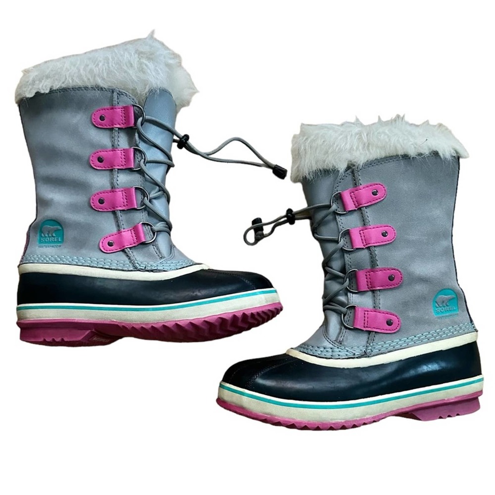 Sorel Women's Joan of Arctic Fur Trim Colorblock Snow Boots - Gray, 6 US